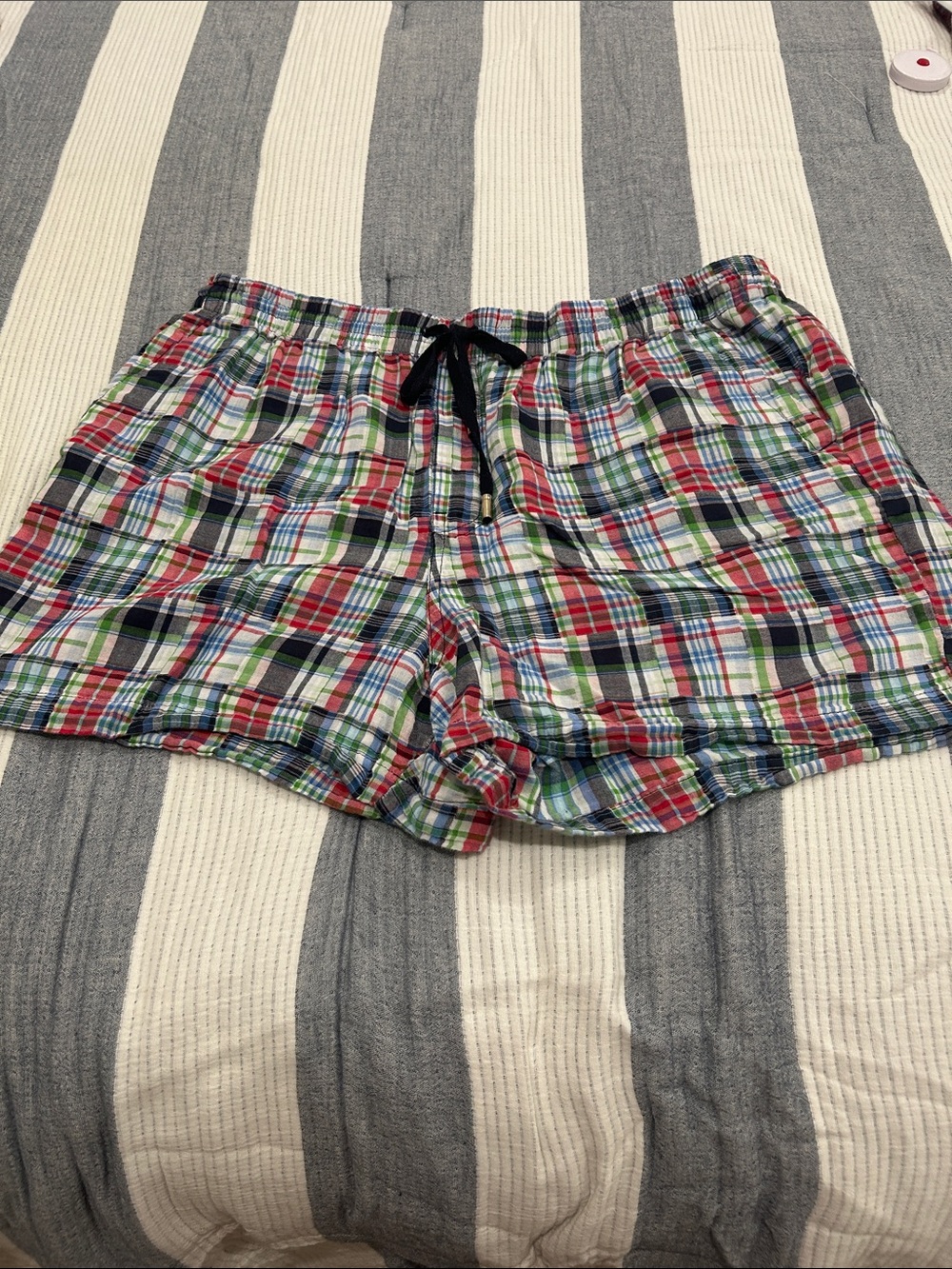 Nautica Multicolor Plaid Lounge Shorts with drawstring